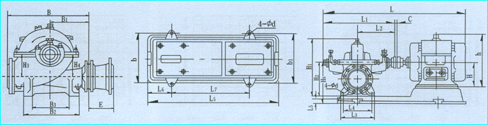 S、SH型单级双吸泵(图4)